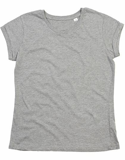 T-Shirts in Heather Grey Melange: Women`s Roll Sleeve T P81 von Mantis