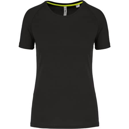 PROACT® Damen-Sportshirt aus Recyclingmaterial mit Rundhalsausschnitt Black