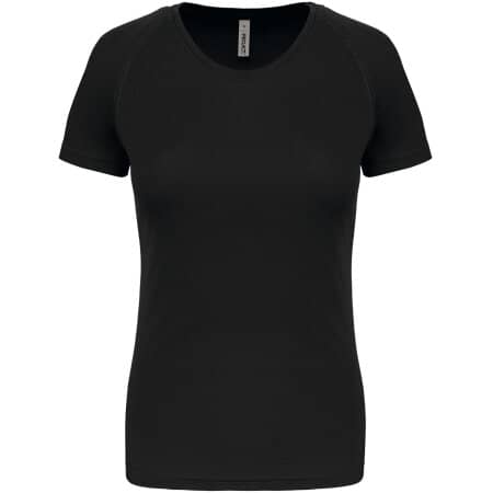 PROACT® Damen Basic Sport Funktionsshirt Kurzarm - Standardfarben Black