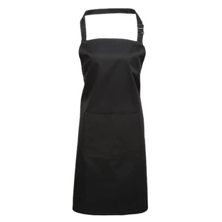 Premier Workwear Colours Bib Apron With Pocket Black