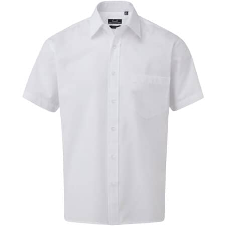 Premier Workwear Poplin Short Sleeve Shirt (Herrenhemd/Kurzarm) White
