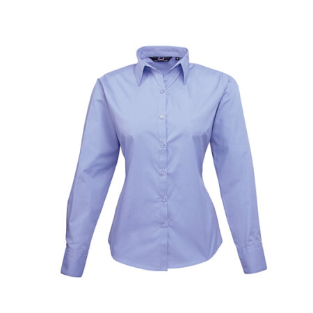 Premier Workwear Women´s Poplin Long Sleeve Blouse Mid Blue (ca. Pantone 2718C)