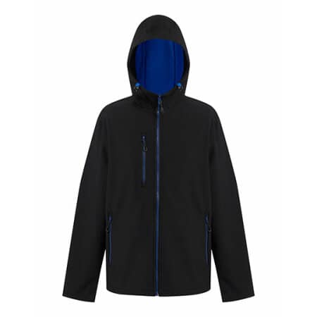 Regatta Professional Navigate 2-Layer Hooded Softshell Jacket Black|New Royal