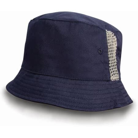 Result Deluxe Washed Cotton Bucket Hat with Side Mesh Panels 