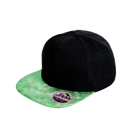 Result Bronx Flat Glitter Peak Snapback Cap Green|Black