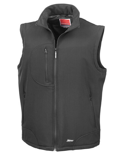 Westen in Black|Black: Soft Shell Bodywarmer RT123 RT123 von Result