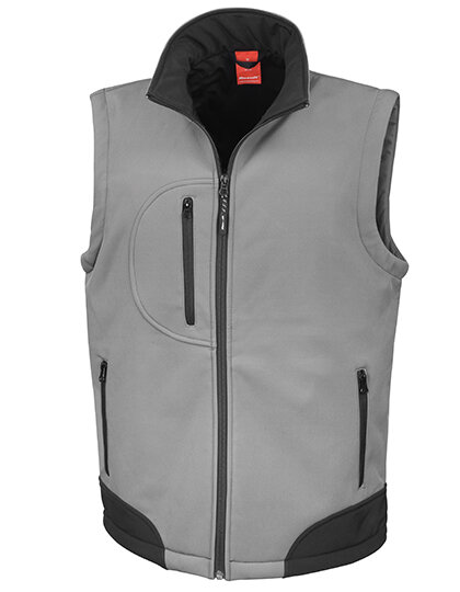 Westen in Workguard Grey|Black: Soft Shell Bodywarmer RT123 RT123 von Result