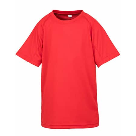 SPIRO Junior Performance Aircool Tee Red