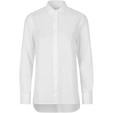 Seven Seas by ID Seven Seas lange moderne Oxford Damen Bluse Weiß