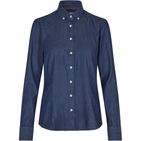 Seven Seas by ID Moderne weiche SEVEN SEAS Denimbluse für Damen Indigo