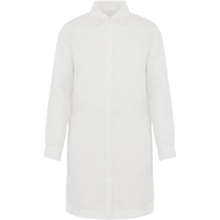 Spasso Hemdblusenkleid aus Leinen für Damen White