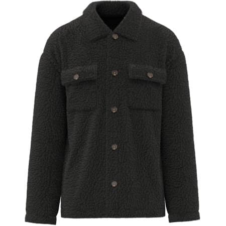 Spasso Unisex-Überhemd aus Sherpa mit überschnittenen Schultern Black