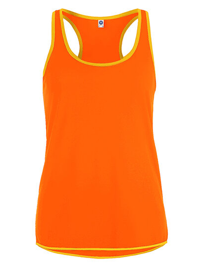 Tanktops in Fluorescent Orange (Neon)|Gold: Contrast Technical Vest Women`s SW405 von Starworld