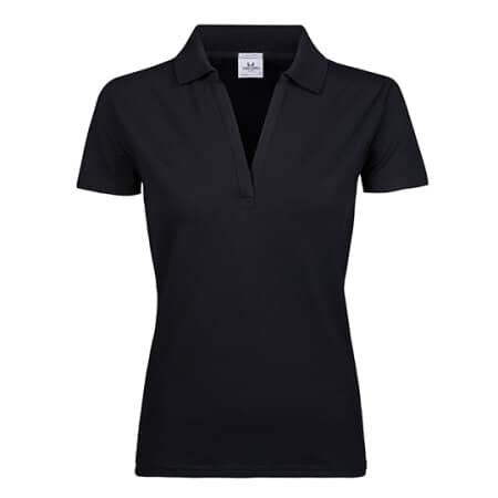 Tee Jays Womens Luxury Stretch V-Neck Polo Black