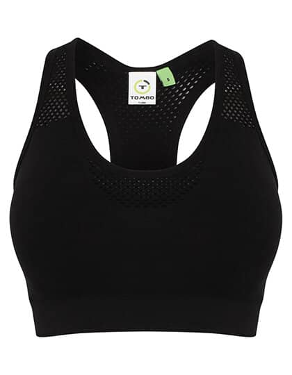 Unterwäsche in Black: Ladies` Seamless Crop Top TL696 von Tombo