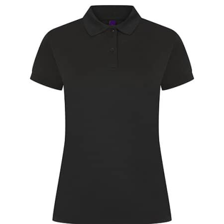 Henbury Ladies` Coolplus Wicking Polo Shirt Black
