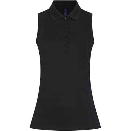 Henbury Ladies´ Sleeveless Coolplus® Polo Shirt Black