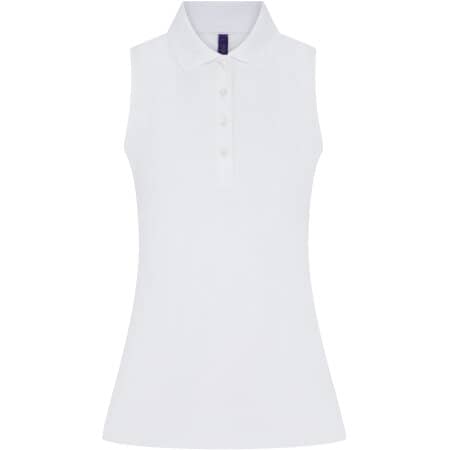 Henbury Ladies´ Sleeveless Coolplus® Polo Shirt White