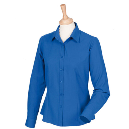 Henbury Ladies` Wicking Long Sleeve Shirt Royal