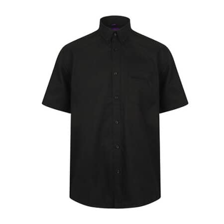 Henbury Men`s Wicking Short Sleeve Shirt Black