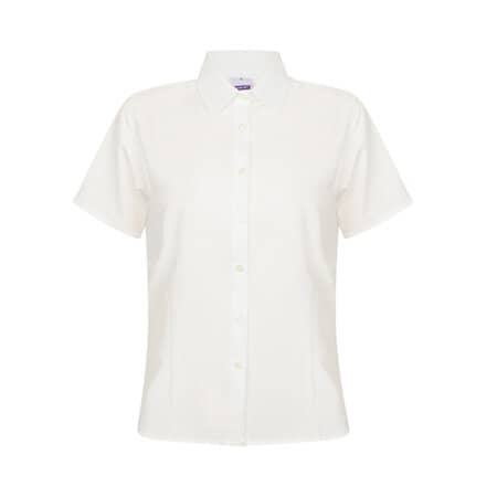Henbury Ladies` Wicking Short Sl. Shirt White
