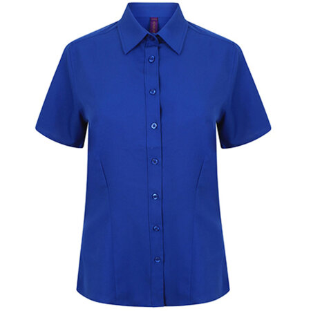 Henbury Ladies` Wicking Short Sl. Shirt Royal