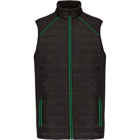 WK. Designed To Work Bi-Material Day To Day-Bodywärmer Black|Kelly Green