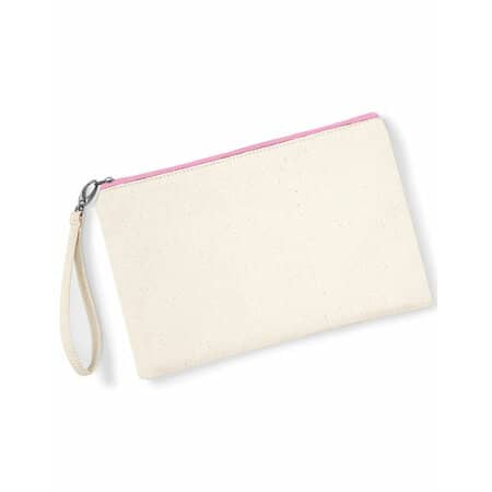 Westford Mill Canvas Wristlet Pouch Natural|Pink
