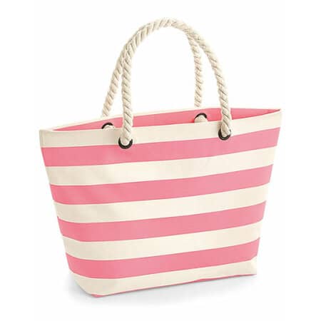 Westford Mill Nautical Beach Bag Natural|Pink