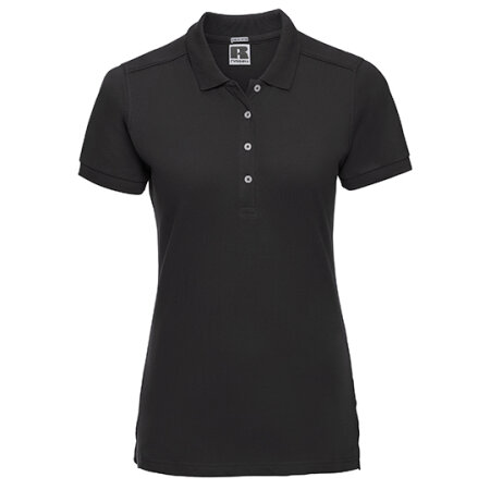 Russell Ladies` Stretch Polo Black