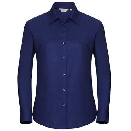 Russell Ladies` Long Sleeve Oxford Shirt Bright Royal